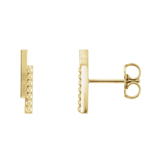 Bar Earrings, Beaded Design - 86569