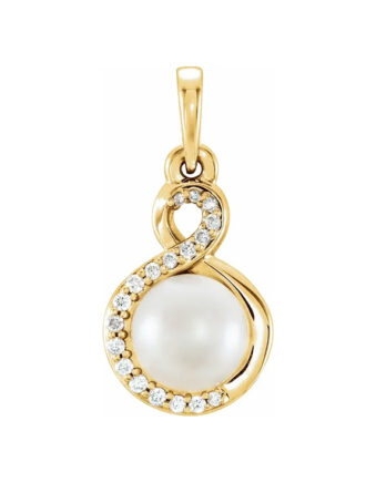 Pearl Pendant, Diamond Accented Style - 86573