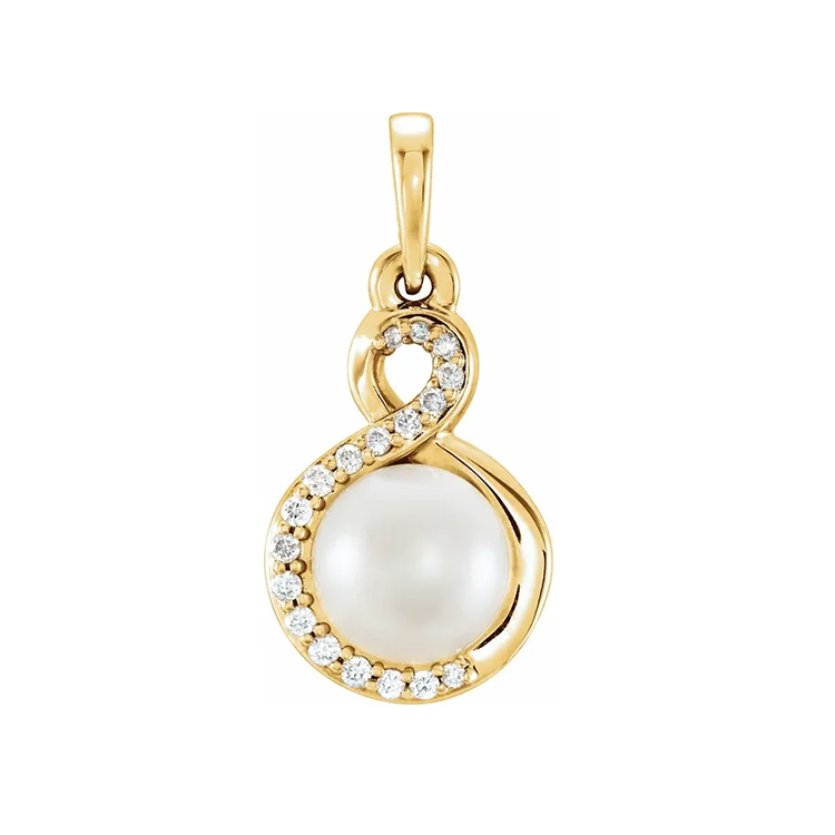 Pearl Pendant, Diamond Accented Style - 86573