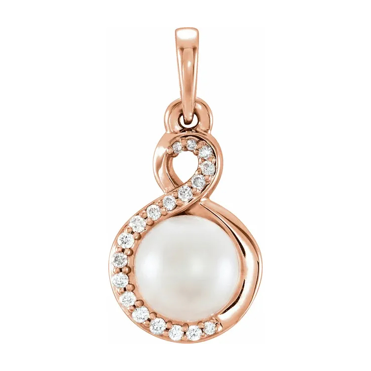 Pearl Pendant, Diamond Accented Style - 86573 - Image 4