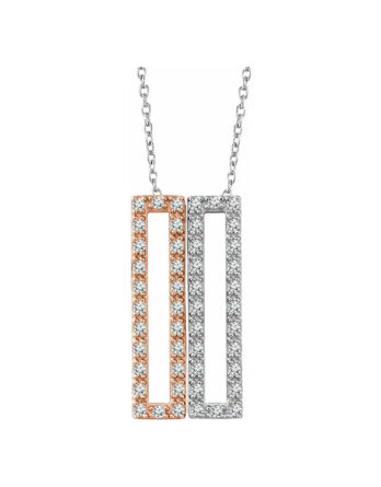 Diamond Necklace, Geometric Rectangle Style - 652311