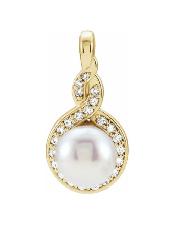 Pearl Pendant, Diamond Accented Style - 86625