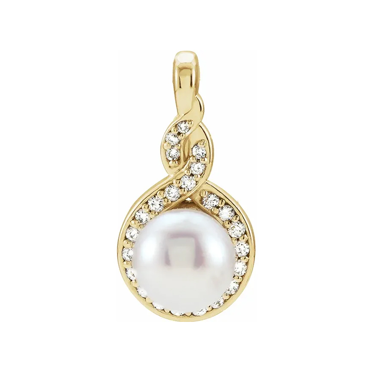 Pearl Pendant, Diamond Accented Style - 86625