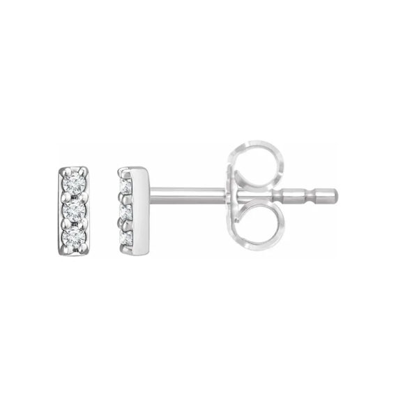 Stud Earrings, Diamond Bar Style - 652862 - Image 4