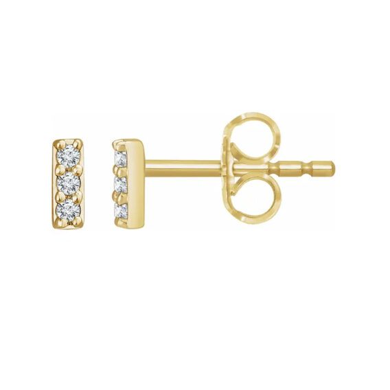 Stud Earrings, Diamond Bar Style - 652862