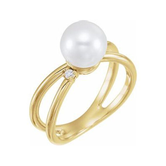 Pearl Ring, Negative Space Style - 6507