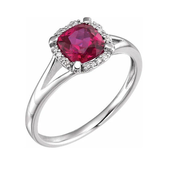 Halo-Style Birthstone Ring 651952 - Image 3
