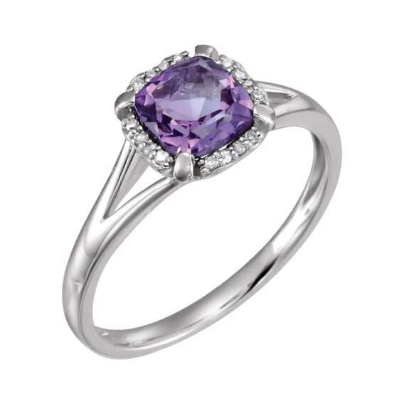 Halo-Style Birthstone Ring 651952 - Image 10