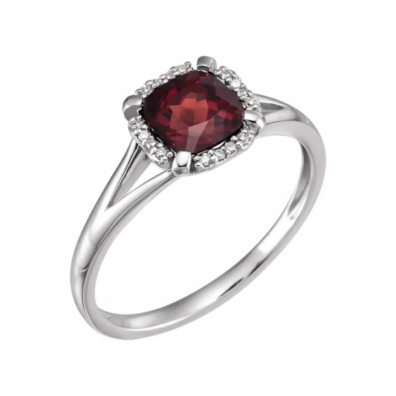 Halo-Style Birthstone Ring 651952