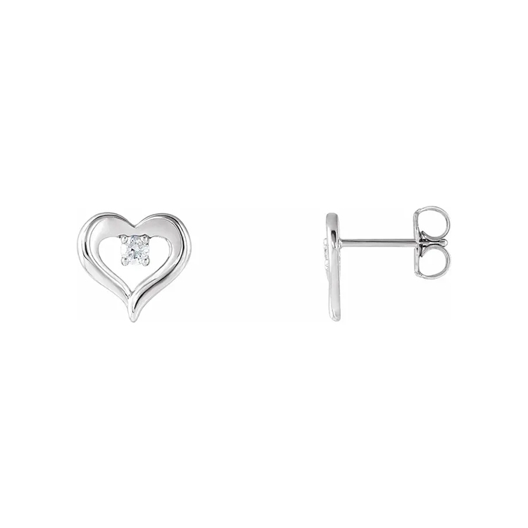 Diamond Heart Earrings 86702 - Image 2