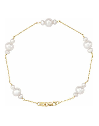 14K Yellow Gold Pearl Bracelet 65764 - POPULAR CHOICE