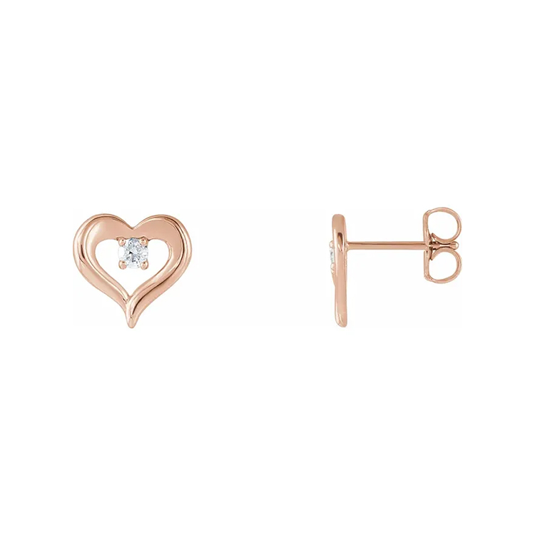Diamond Heart Earrings 86702 - Image 3