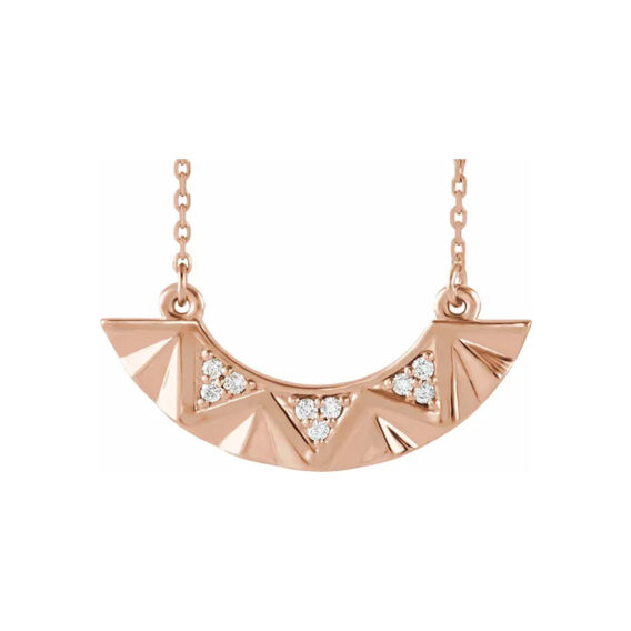 Bar Necklace, Diamond Curved - 86713 - Image 3