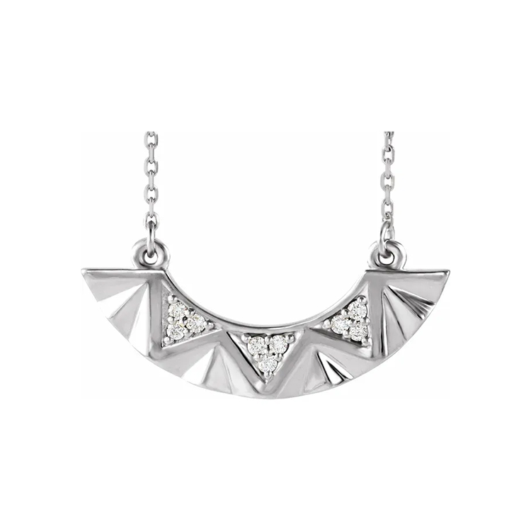 Bar Necklace, Diamond Curved - 86713 - Image 4