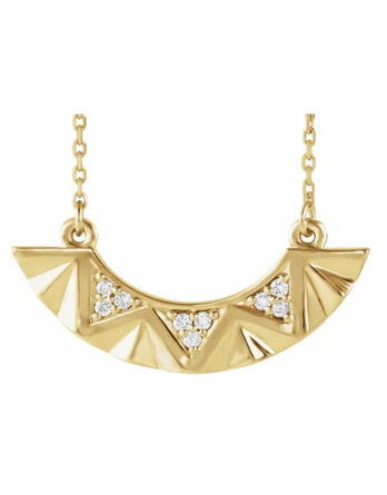 Bar Necklace, Diamond Curved - 86713