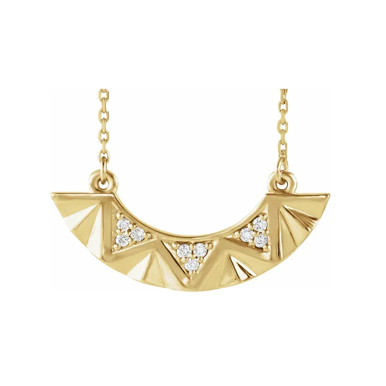 Bar Necklace, Diamond Curved - 86713