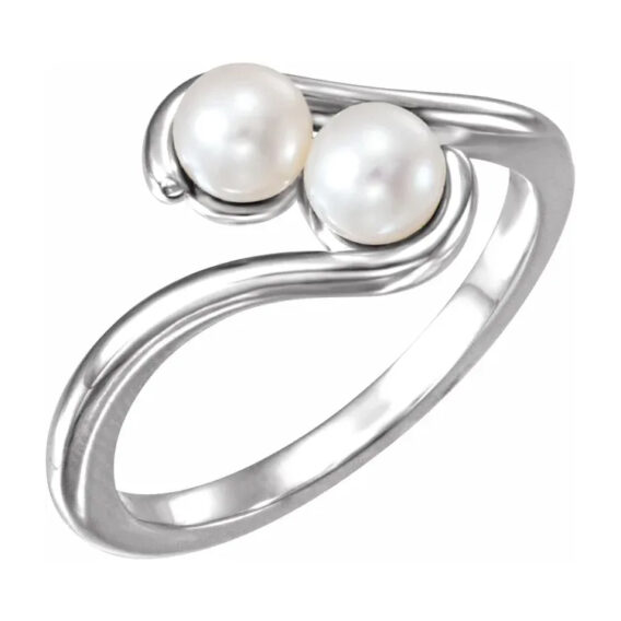 Pearl Ring, Two-Stone Style - 6509 - Image 2