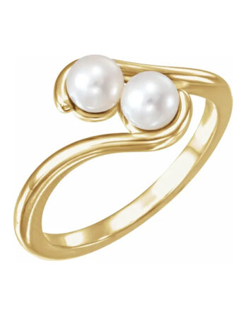 Pearl Ring, Two-Stone Style - 6509