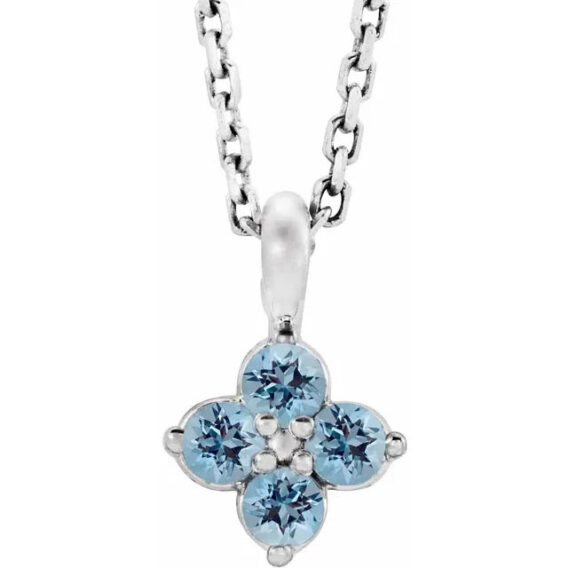 Youth Sterling Silver Birthstone Necklace 86694 - Image 2