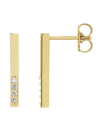 Drop Earrings, Diamond Accented Bar Style - 86730