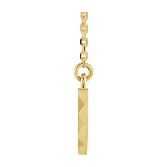 Bar Necklace, Curved Bar With Geometric Design - 86770 - Image 4