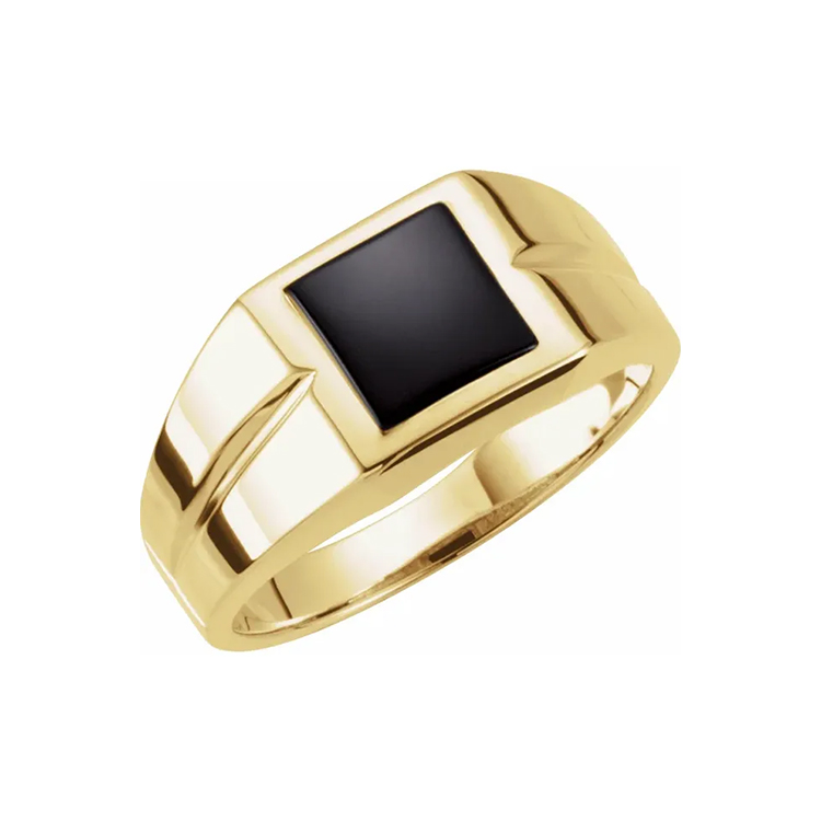 Mens Ring, Natural Black Onyx Style - 60689 POPULAR CHOICE