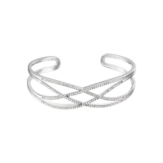 Cuff Bracelet, Diamond Criss-Cross Style - 652349