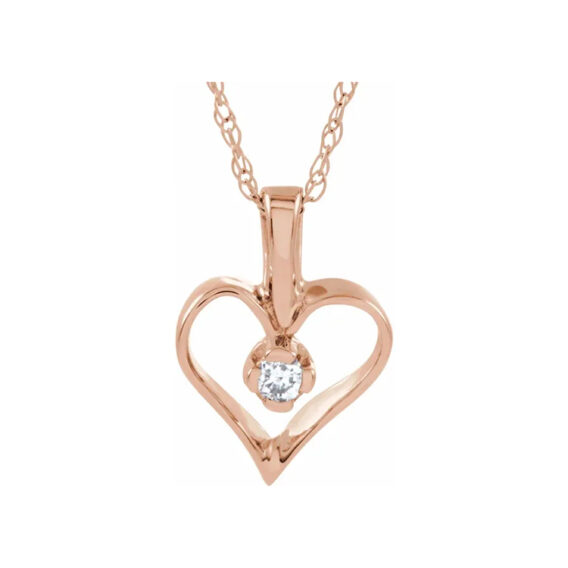 Diamond Heart Necklace - 60961 - Image 3