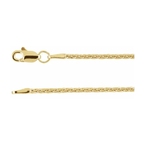 Chain Necklace, (1mm, 1.25mm, 1.5mm, 1.8mm, 2.4mm) Wheat Style Chain - CH1073 - Image 2