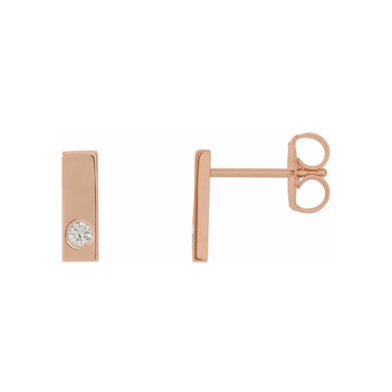Diamond Bar Earrings 86782 - Image 2