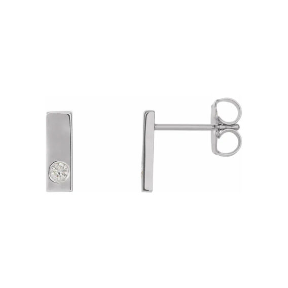 Diamond Bar Earrings 86782 - Image 3
