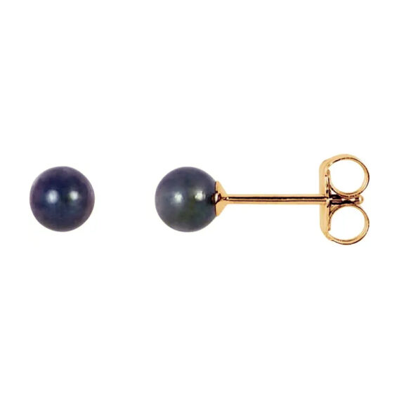 Black Akoya Pearl Stud Earrings 61104 - POPULAR CHOICE - Image 3
