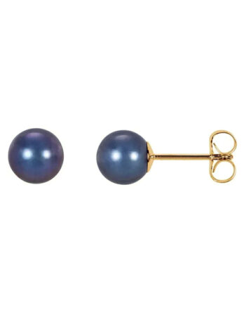 Cultured Black Freshwater Pearl Stud Earrings - 61660