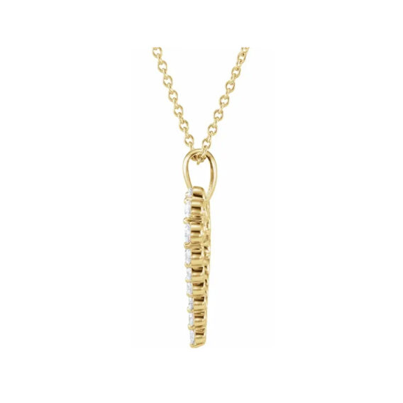 Natural Diamond Heart Necklace - 64960 - Image 3