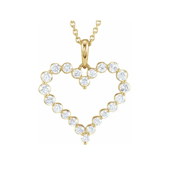 Natural Diamond Heart Necklace - 64960