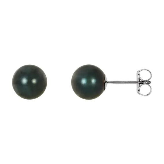 Black Akoya Pearl Stud Earrings 61104 - POPULAR CHOICE - Image 5