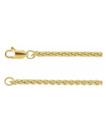 Chain Necklace, (1mm, 1.25mm, 1.5mm, 1.8mm, 2.4mm) Wheat Style Chain - CH1073