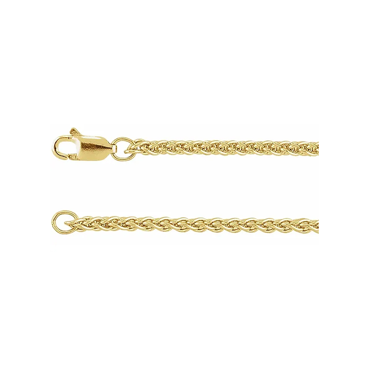 Chain Necklace, (1mm, 1.25mm, 1.5mm, 1.8mm, 2.4mm) Wheat Style Chain - CH1073