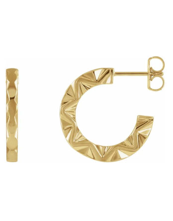 Hoop Earrings, Geometric Design - 86849