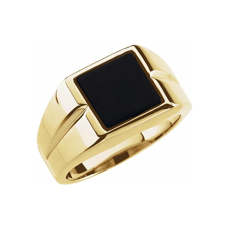 Mens Ring, Natural Black Onyx Style - 60689 POPULAR CHOICE - Image 3