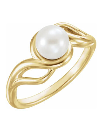 Pearl Ring, Cultured White Freshwater Pearl - 6482 POPULAR CHOICE