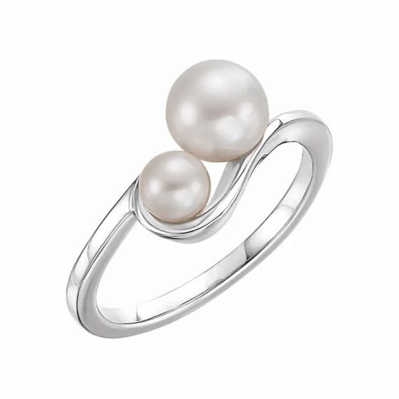 Pearl Ring, Two-Pearl Style - 6479 - Image 2