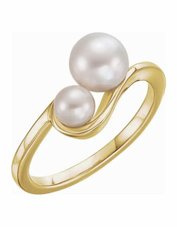 Pearl Ring, Two-Pearl Style - 6479