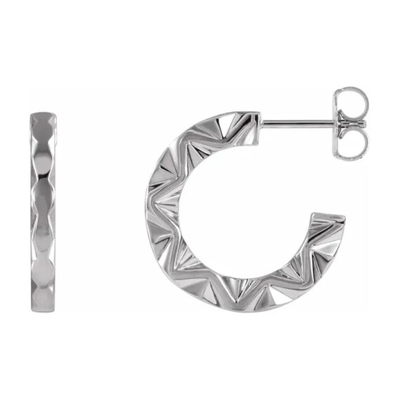 Hoop Earrings, Geometric Design - 86849 - Image 2