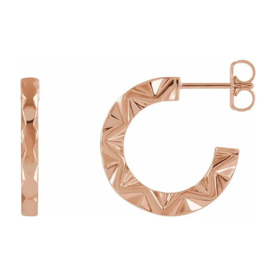 Hoop Earrings, Geometric Design - 86849 - Image 3