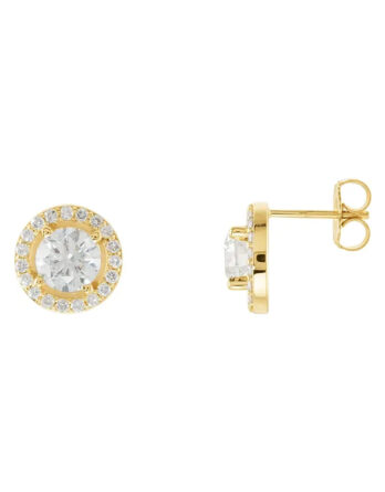 Diamond Earrings, Halo-Style Drop Earrings - 28308