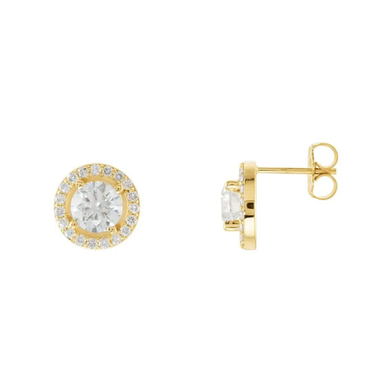 Diamond Earrings, Halo-Style Drop Earrings - 28308