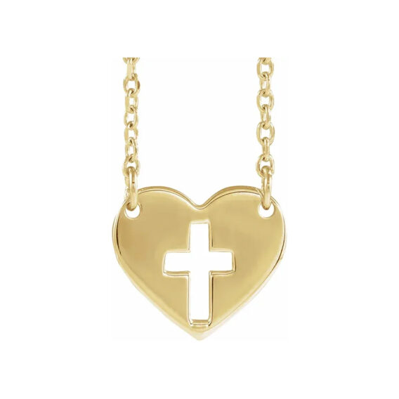 Heart Cross Necklace  - 86621