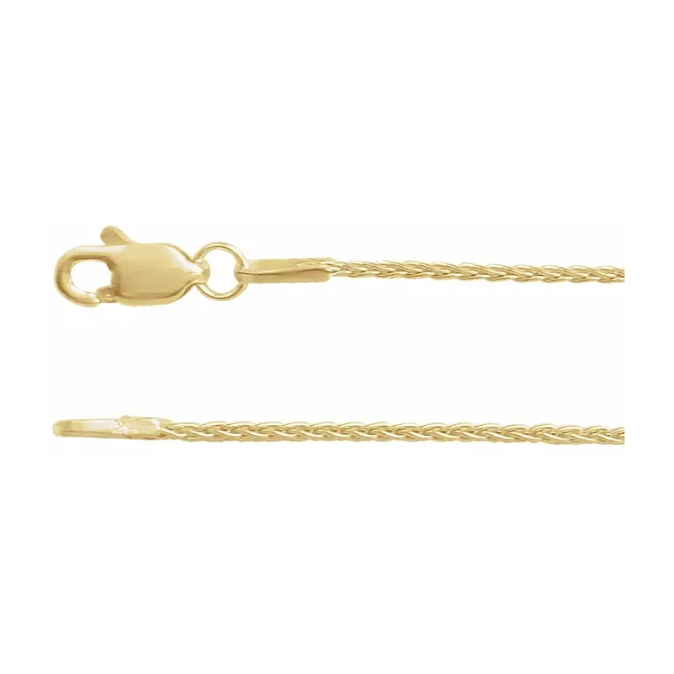 Chain Necklace, (1mm, 1.25mm, 1.5mm, 1.8mm, 2.4mm) Wheat Style Chain - CH1073 - Image 3