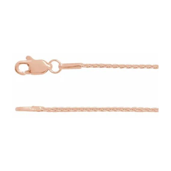 Chain Necklace, (1mm, 1.25mm, 1.5mm, 1.8mm, 2.4mm) Wheat Style Chain - CH1073 - Image 4